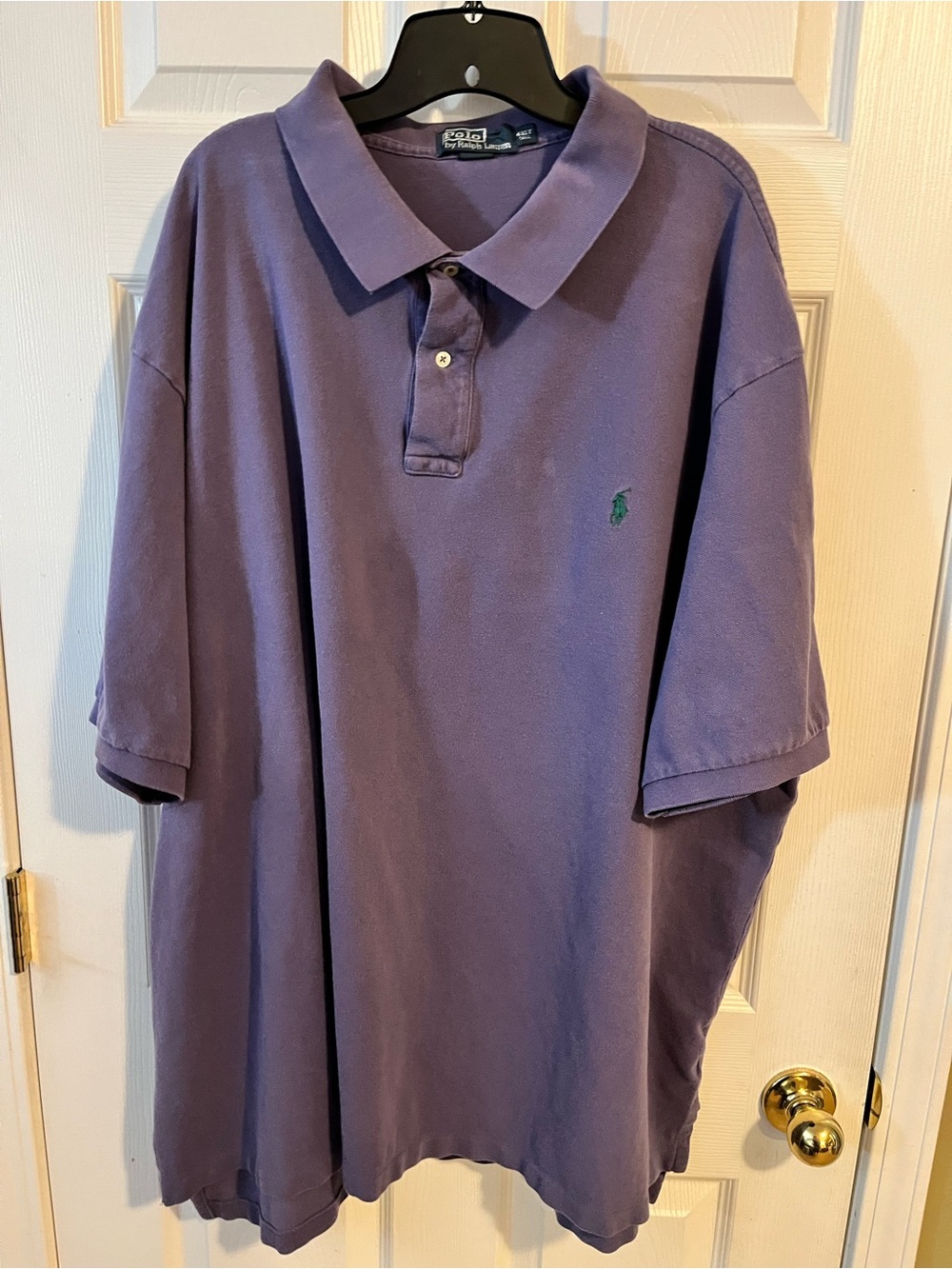 Ralph Lauren Polo Lavender 4XLT Short-Sleeve Cotton Polo with Green Pony